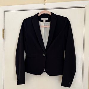Fitted blazer in navy blue, size 4 (small/med)